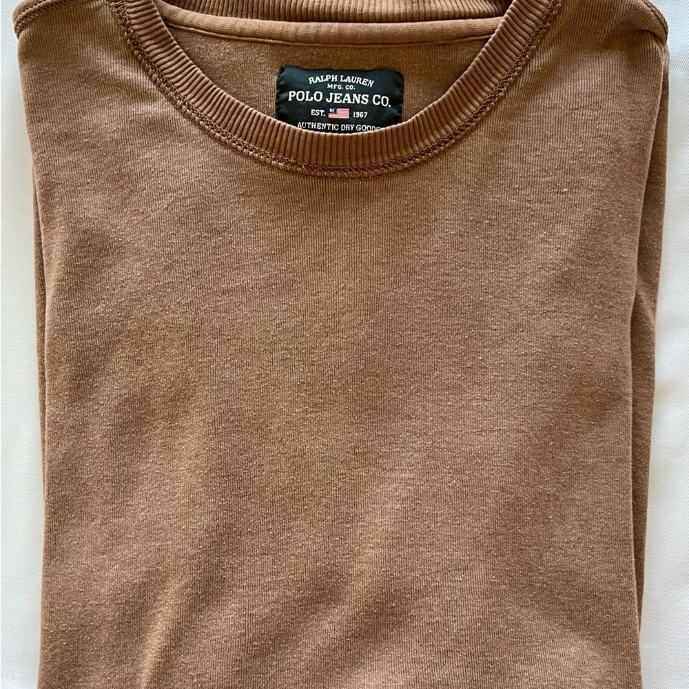 Ralph Lauren Polo Jeans Co. Brown Crewneck Long Sleeve Tee Men’s L